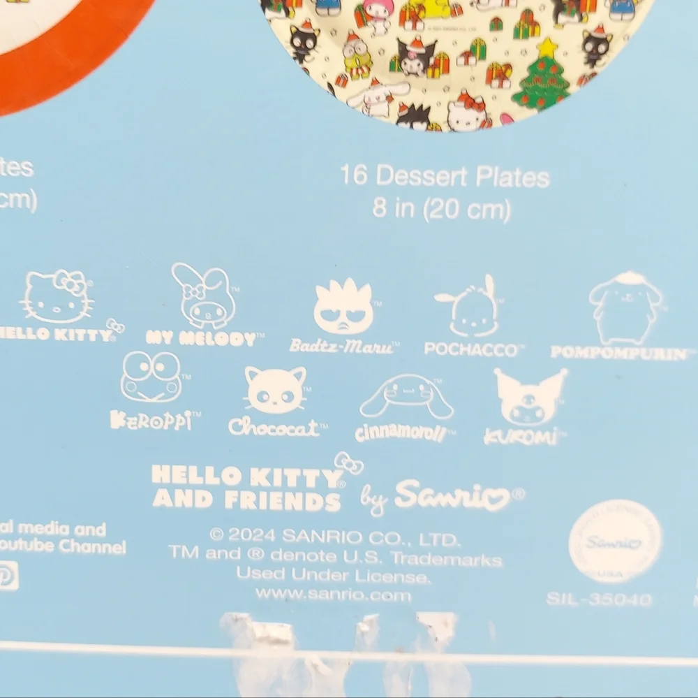 Hello Kitty and Friends Paper Tableware Party Set Merry Christmas